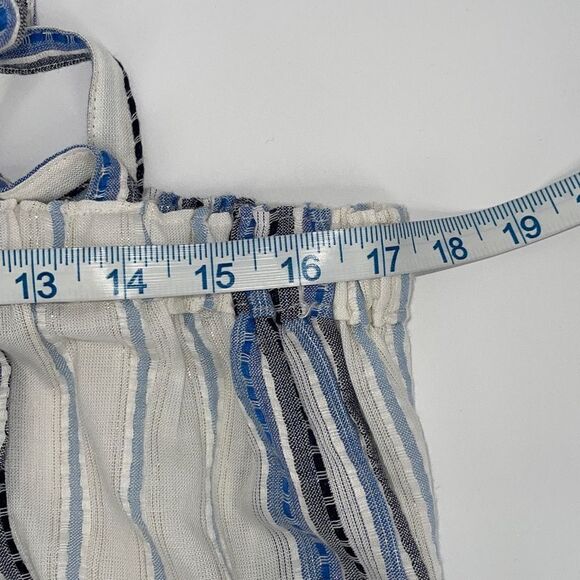 Cato Womens Crop Top Tank Cami Striped Tie Shoulder Blue White Size Large - Picture 6 of 8